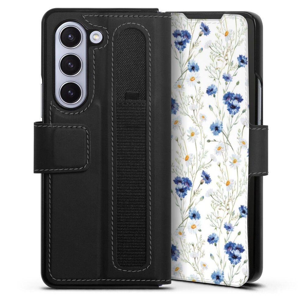 DeinDesign Handyhülle Muster Blume Blumen Flower Pattern 6, Samsung Galaxy Z Fold 5 Hülle Handy Flip Case Wallet Cover