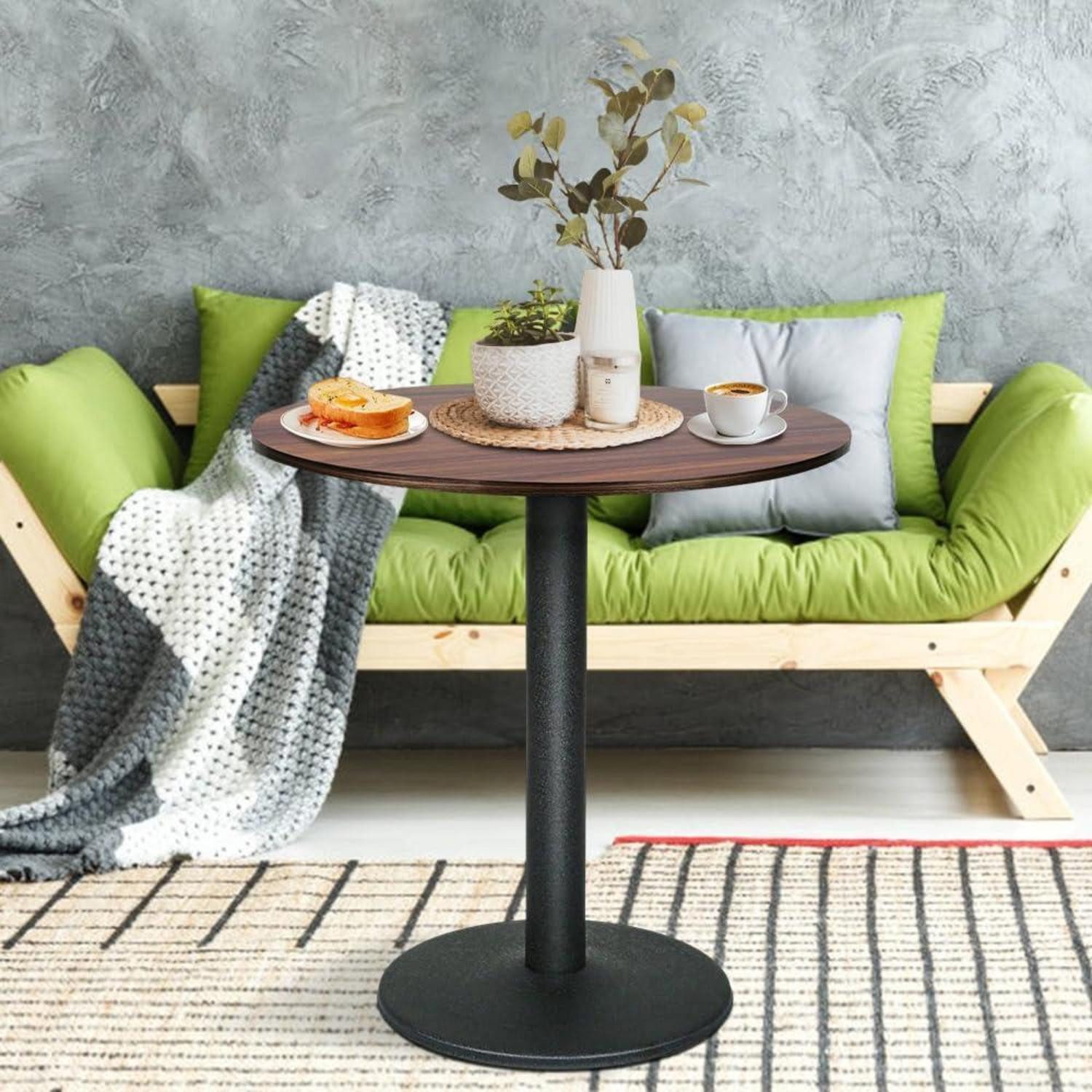 LuxusKollektion Esstisch Esstisch rund 70x70cm Buche/Eisen (1-St)
