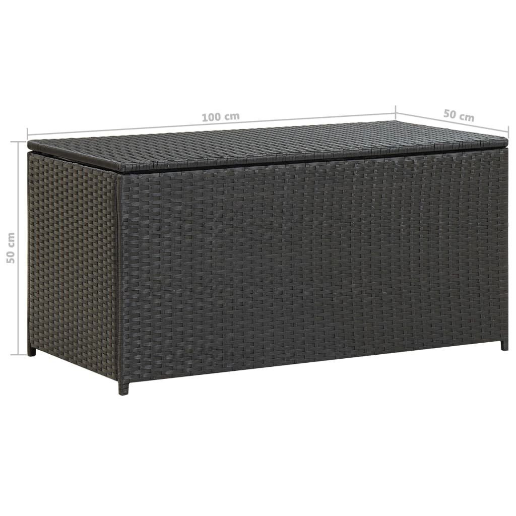 cm Gartenbox Schwarz 100x50x50 Poly furnicato Rattan