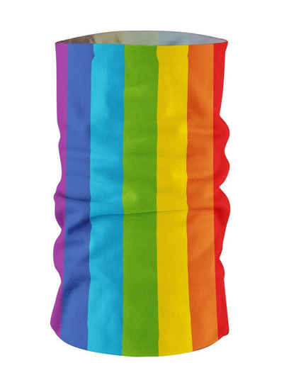 Maskworld Verkleidungsmaske Schlauchschal Regenbogen, Elastisches Halstuch für alle Gelegenheiten