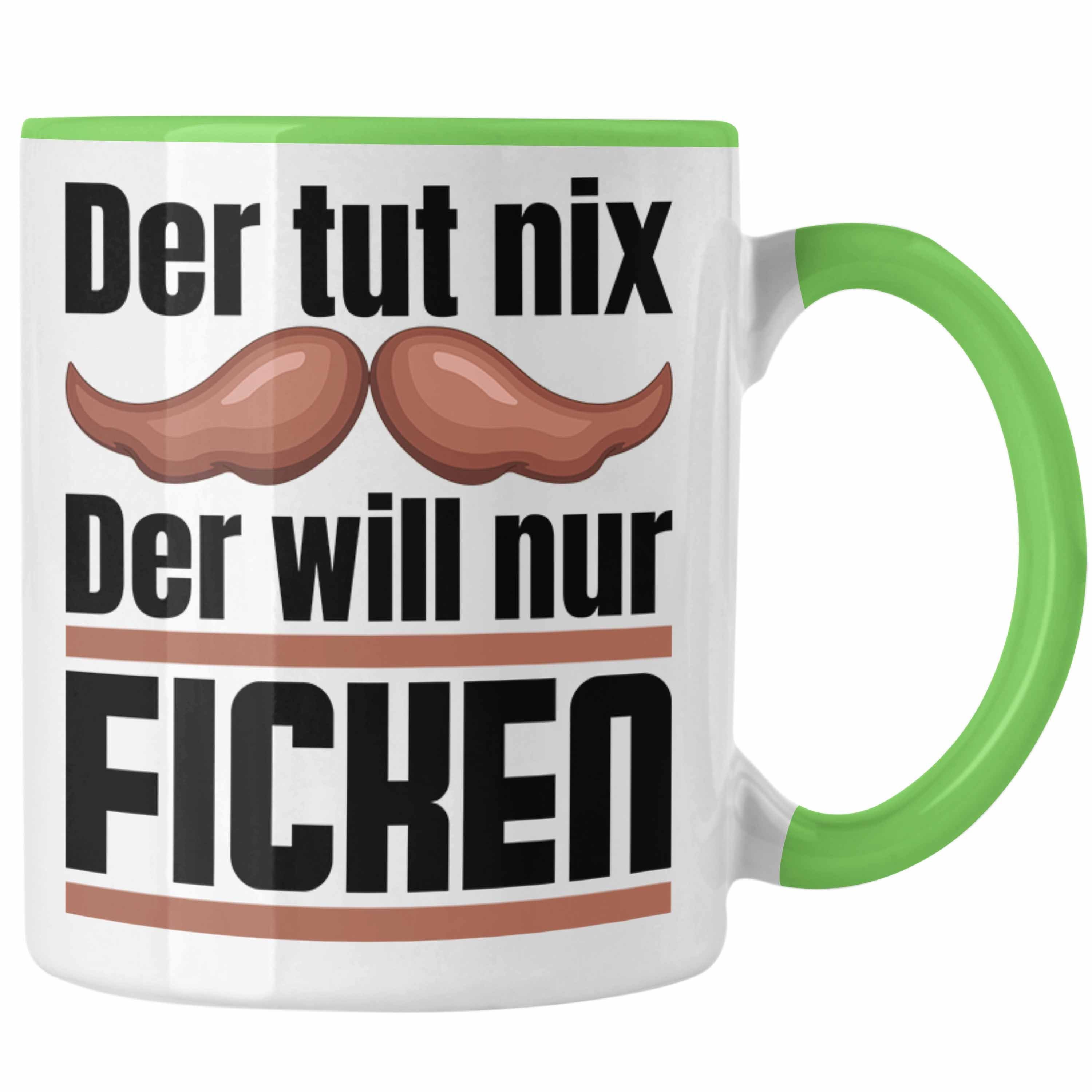 Trendation Tasse Der Tut Nix Der Will Nur Fi.... Tasse Geschenk Männer Freund Geschenki Grün