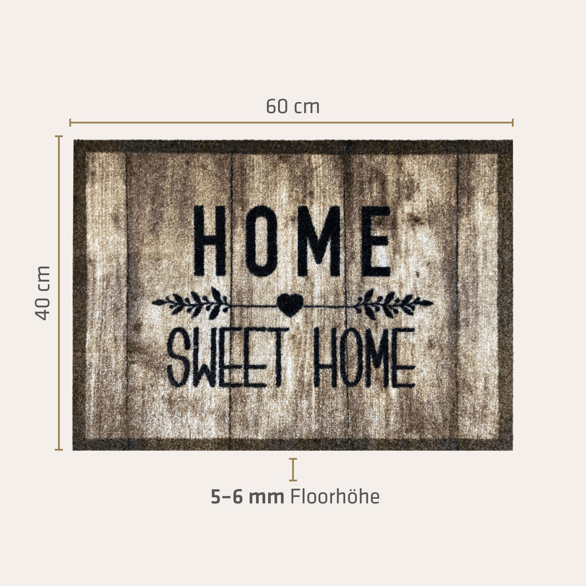 akzente Fußmatte Listen Home Sweet Home, Rechteckig, Höhe: 6 mm, 40x60 cm, günstig online kaufen