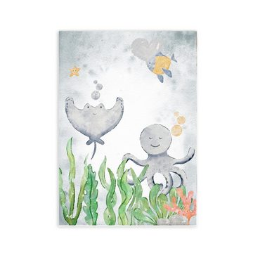 WANDKIND Poster Kinderzimmer Poster 3er Set Premium P721 / Unterwasserwelt, Wandposter in verschiedenen Größen