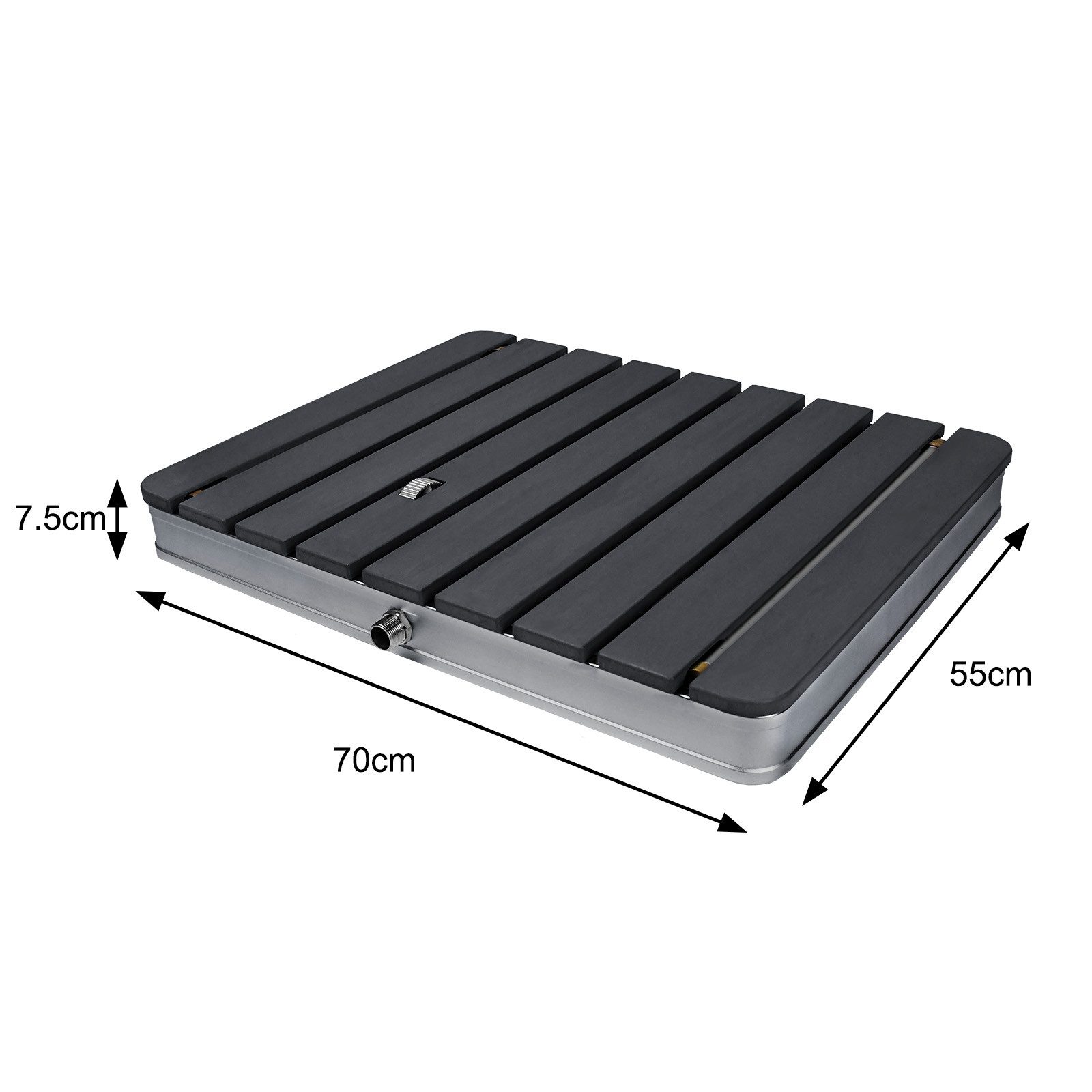 AUFUN Gartendusche Gartendusche Outdoor WPC Bodendusche Außendusche Anthrazit