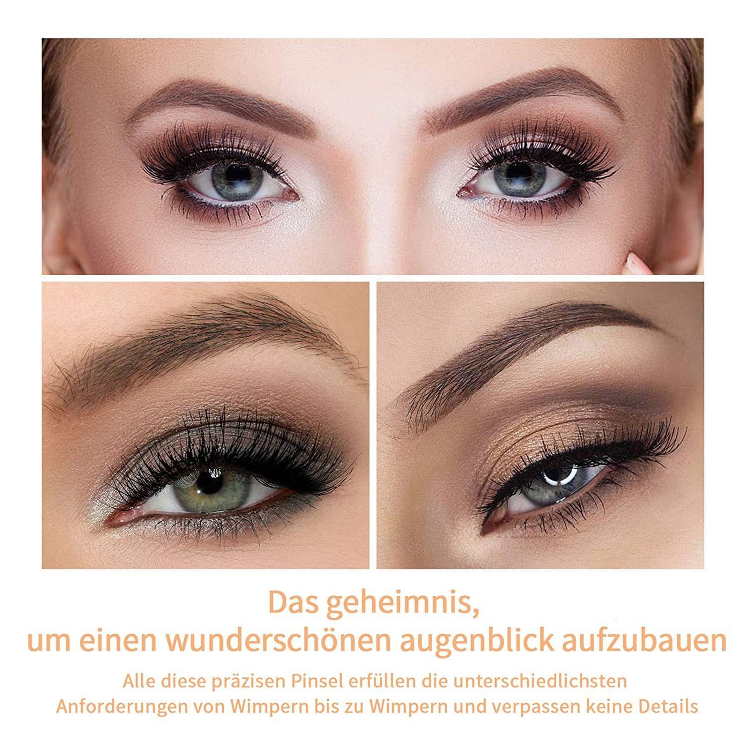 KINSI Kosmetikpinsel-Set 20 Stück Make-up,Pinsel zum professionellen auftragen von Lidschatten, 20 tlg., Foundation Eyeliner Rouge Lippenkosmetik Bürsten für Puder