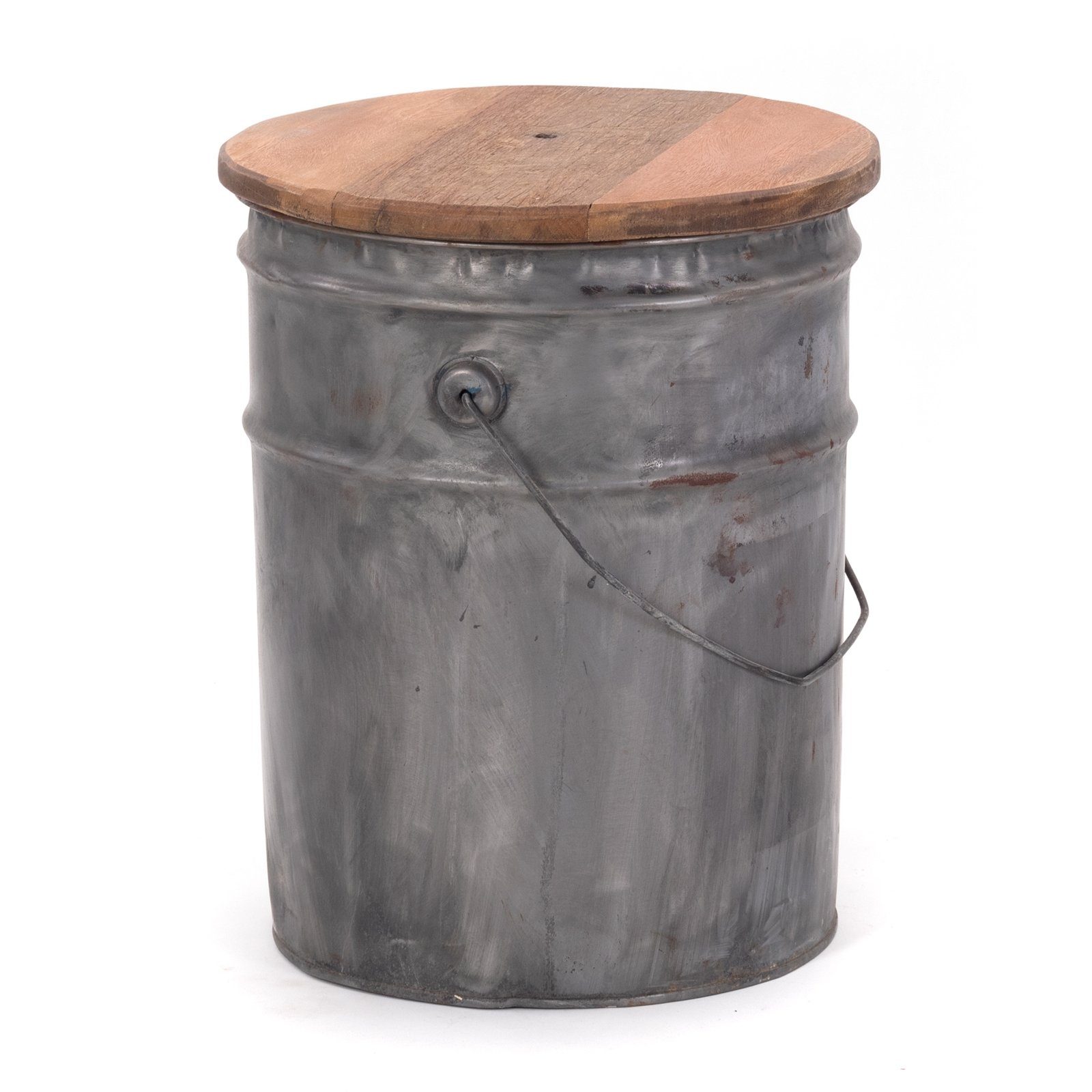 DESIGN DELIGHTS Hocker BEISTELLTISCH BARREL, 40x30 cm (Hx), Metall, Holz, S günstig online kaufen