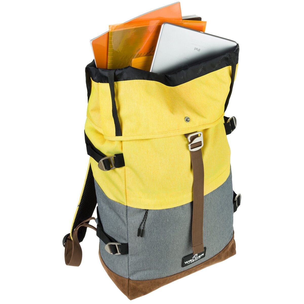 Walker by Schneiders Schulranzen Schulrucksack Roll up two - butter / grey.