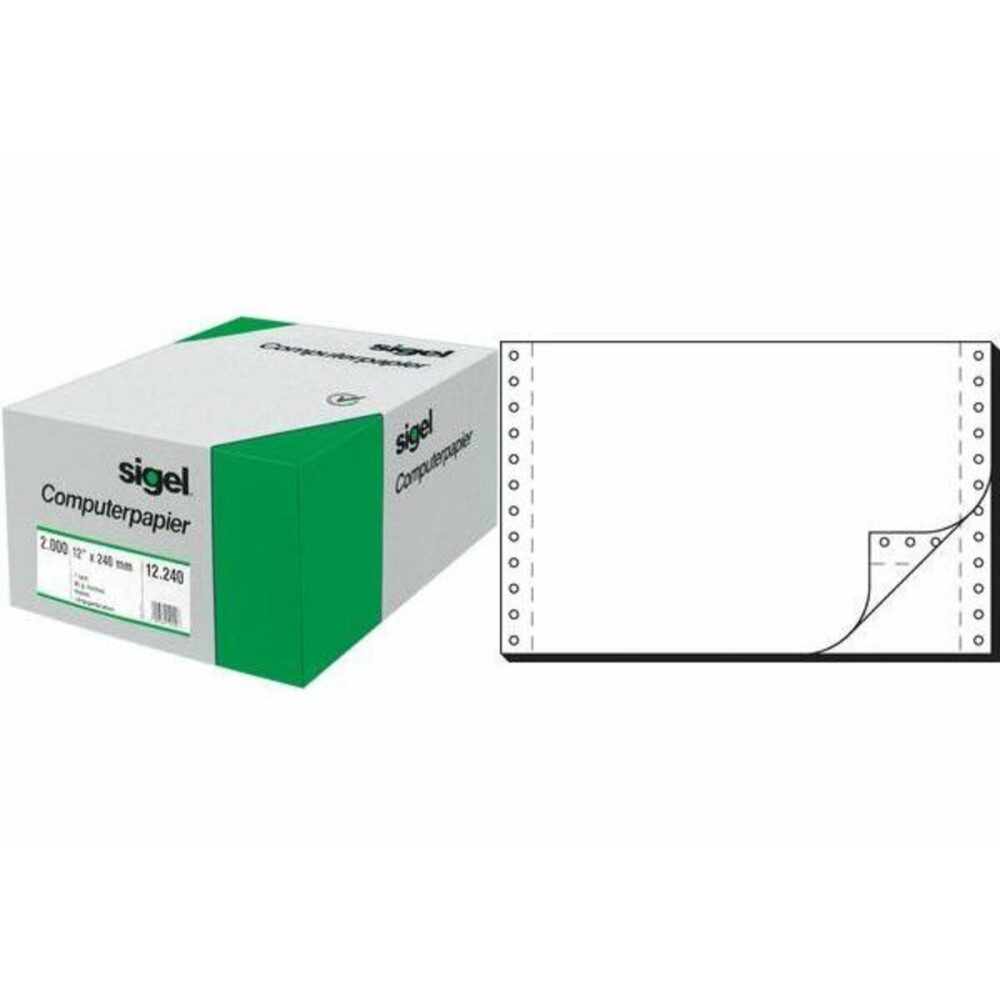 Sigel Drucker- und Kopierpapier Sigel 36242 Endlospapier 6"x240 mm A5 Blanko