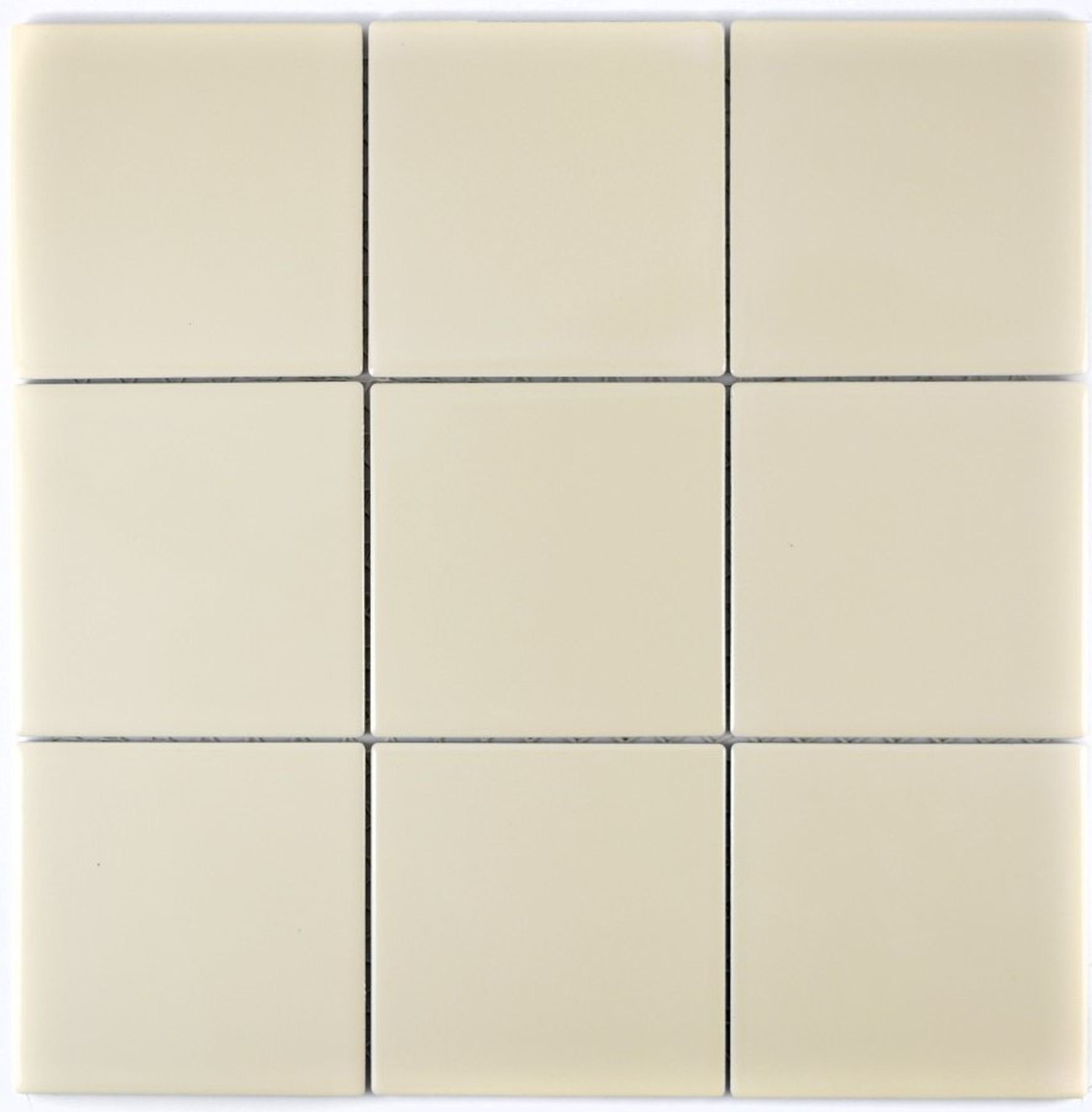 Quadratisches beige 10 Mosani Keramikmosaik / Mosaikfliesen Mosaikfliesen glänzend Matten