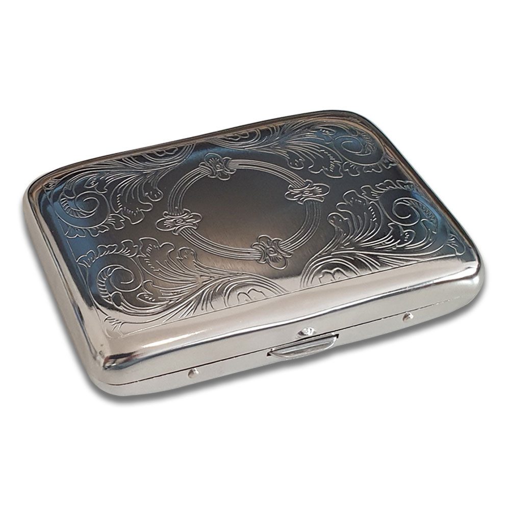 Coumo Sammleretui Zigarettenetui, Venetian Design, Antik Dekor, Fabe: Silber, Metall