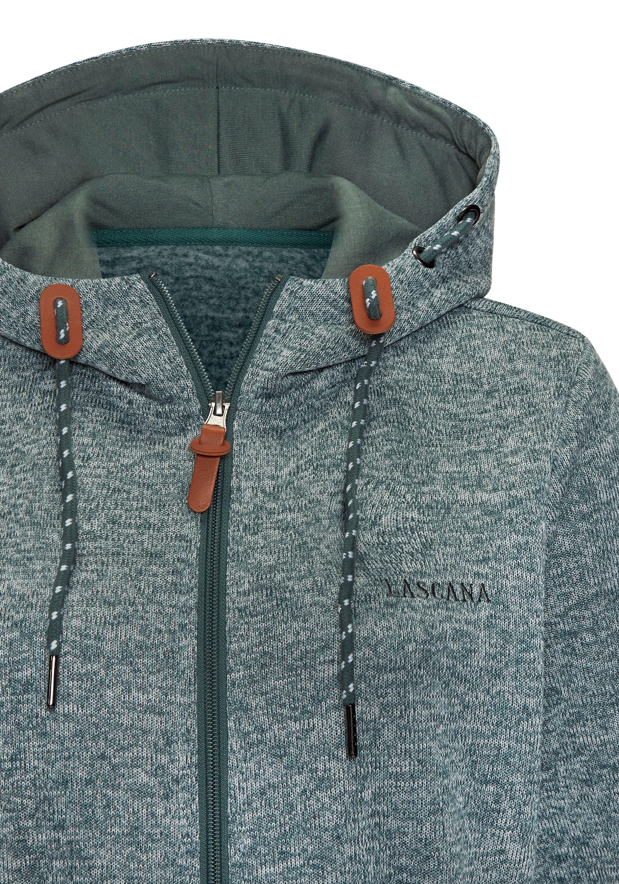 LASCANA Strickfleecejacke mit Kapuze