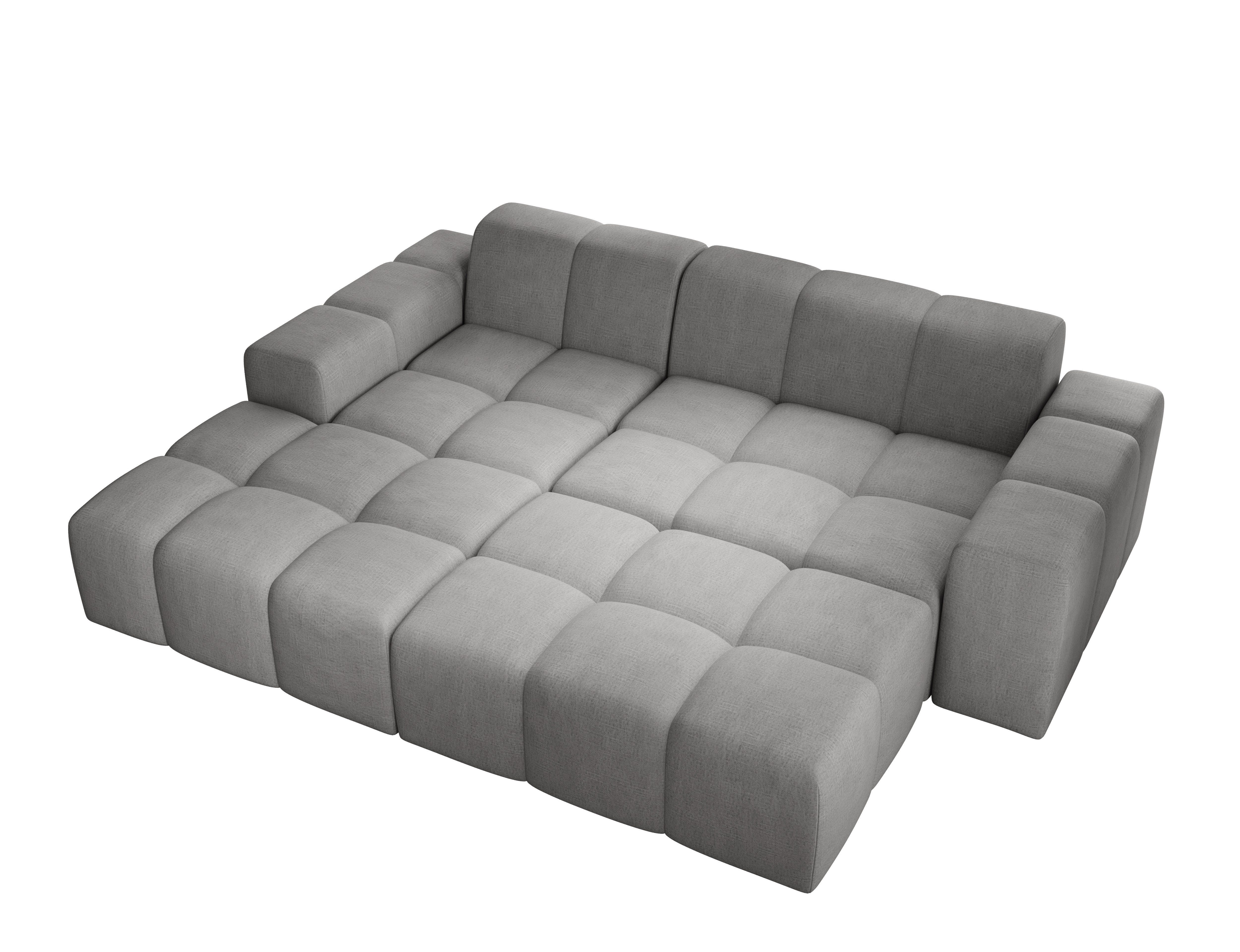 PROMETO Möbel Ecksofa Sofa mit Hocker, Couch L-Form Velours oder Cord-stoff Fogo