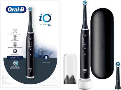 Oral B Elektrische Zahnbürste iO 6, Aufsteckbürsten: 2 St., mit Magnet-Technologie, Display, 5 Putzmodi, Reiseetui