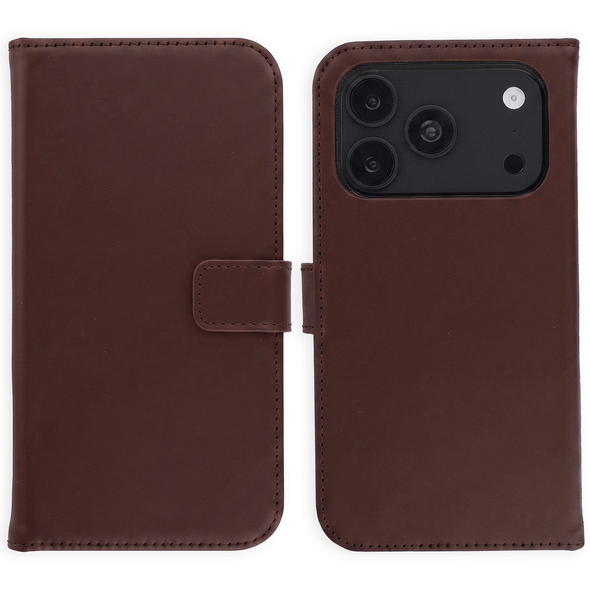 Selencia Flip Case Selencia Echtleder Klapphülle Apple iPhone 18 Pro / 17 Pro - Braun