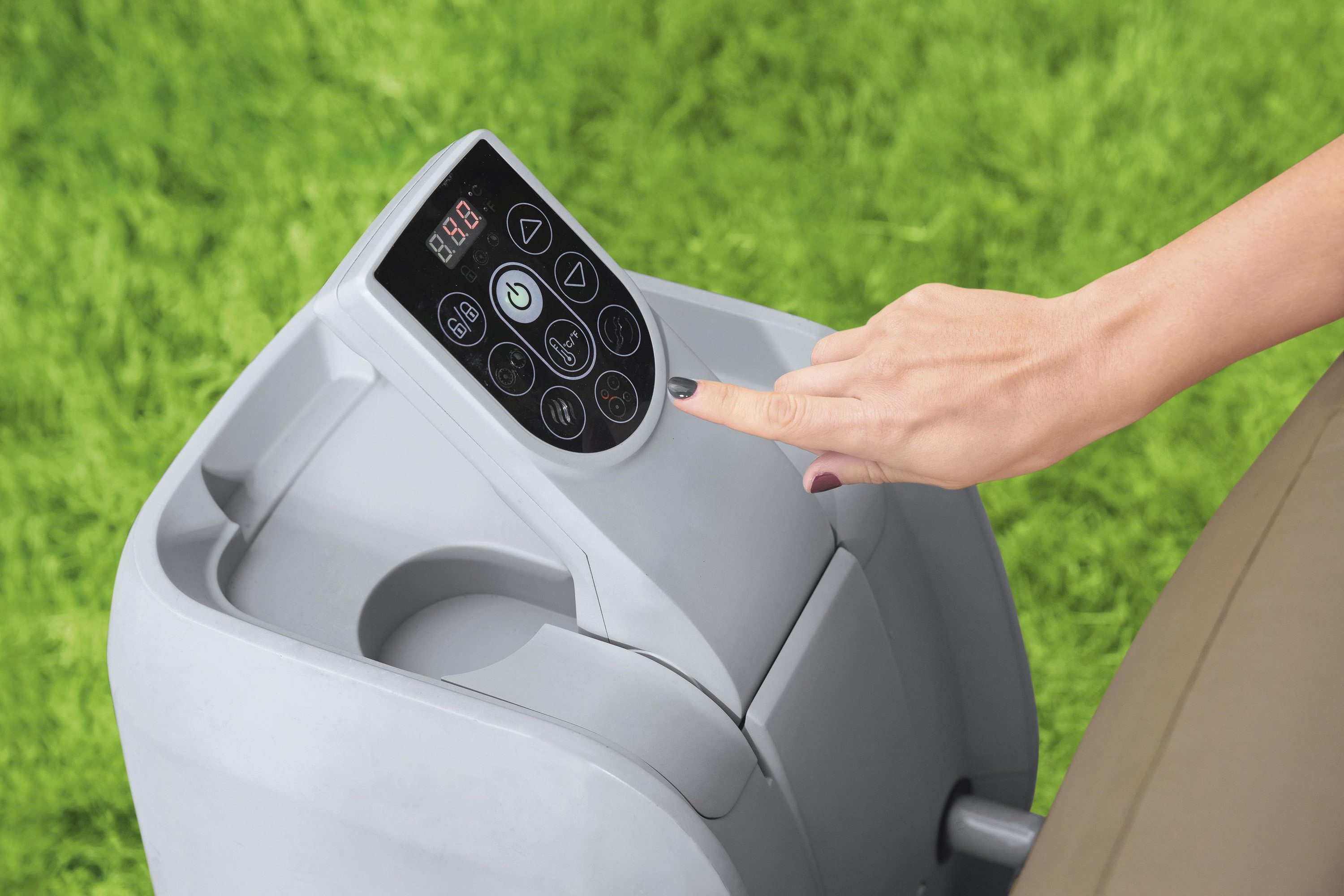 Bestway Whirlpool LAY-Z-SPA® Palm Springs AirJet™, (Set, für max. 6 Personen), Ø 196 x 71 cm