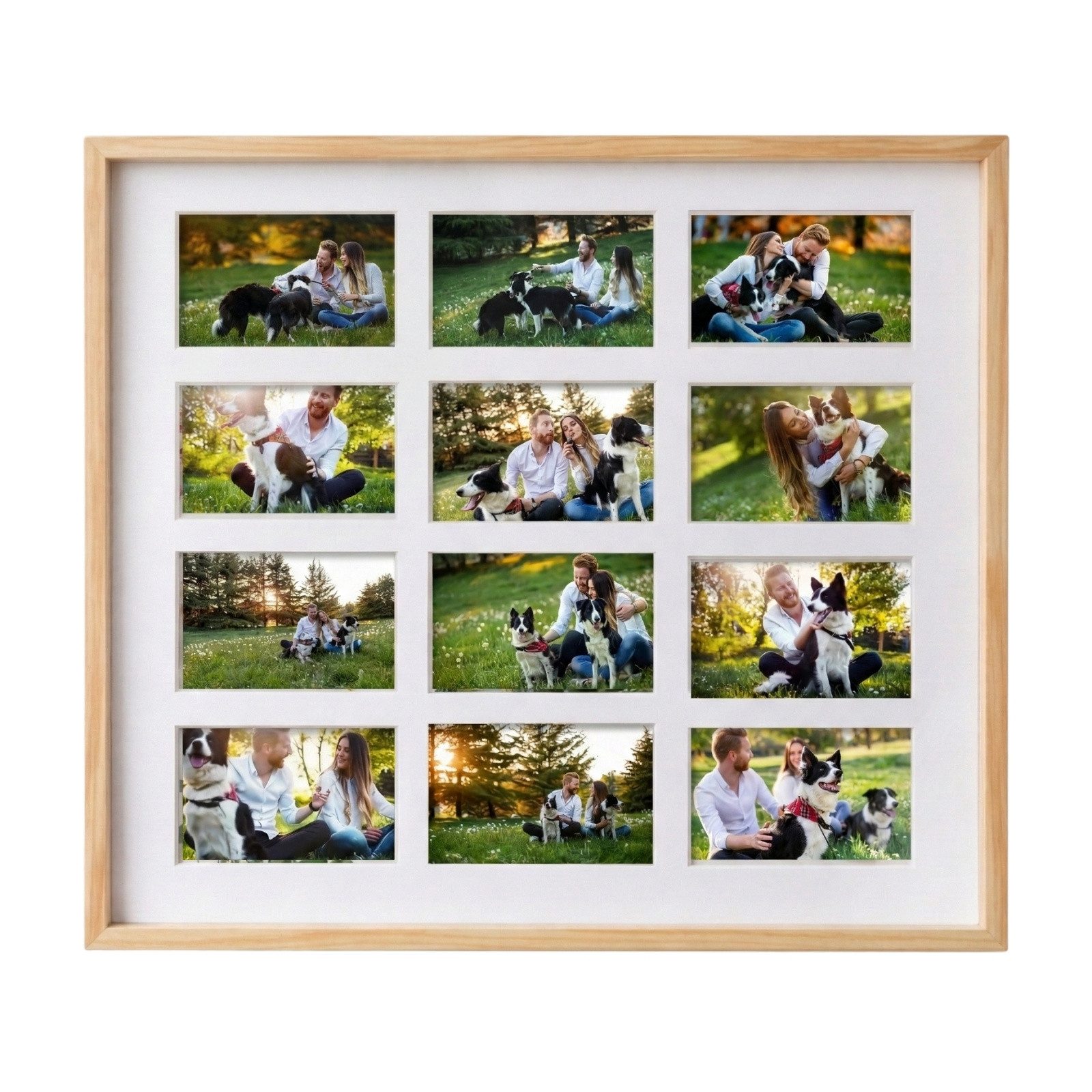 EDAXO Bilderrahmen Collage Bilderrahmen aus Holz für 12 Fotos FORMIN, 59 x 54 cm