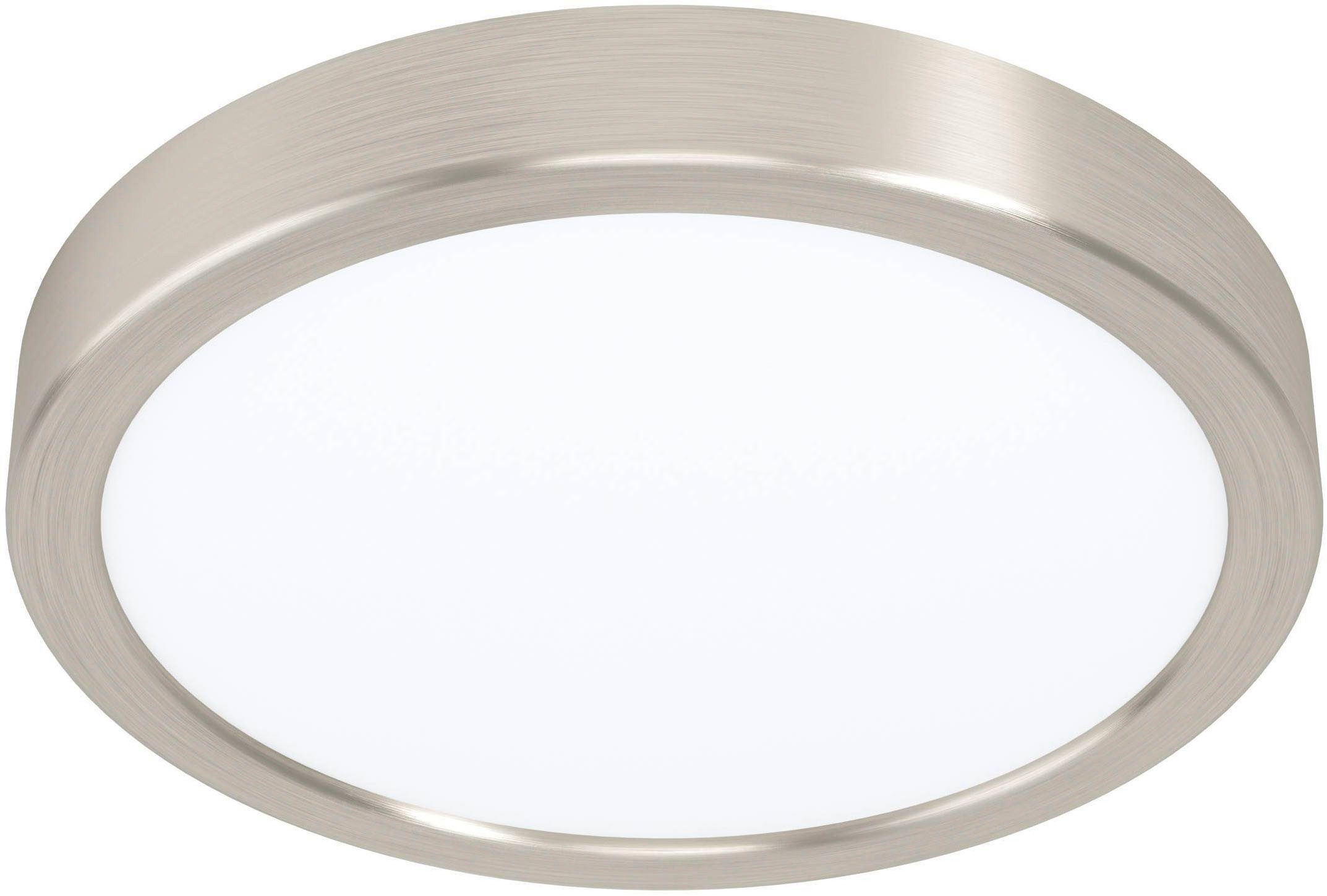 EGLO Aufbauleuchte Fueva 5 Deckenleuchte, Stahl und Kunststoff, Wohnzimmerlampe, Lampe, LED fest integriert, Warmweiß, Aufbauleuchte, Deckenlampe in Nickel-Matt, Weiß, LED Aufbaulampe