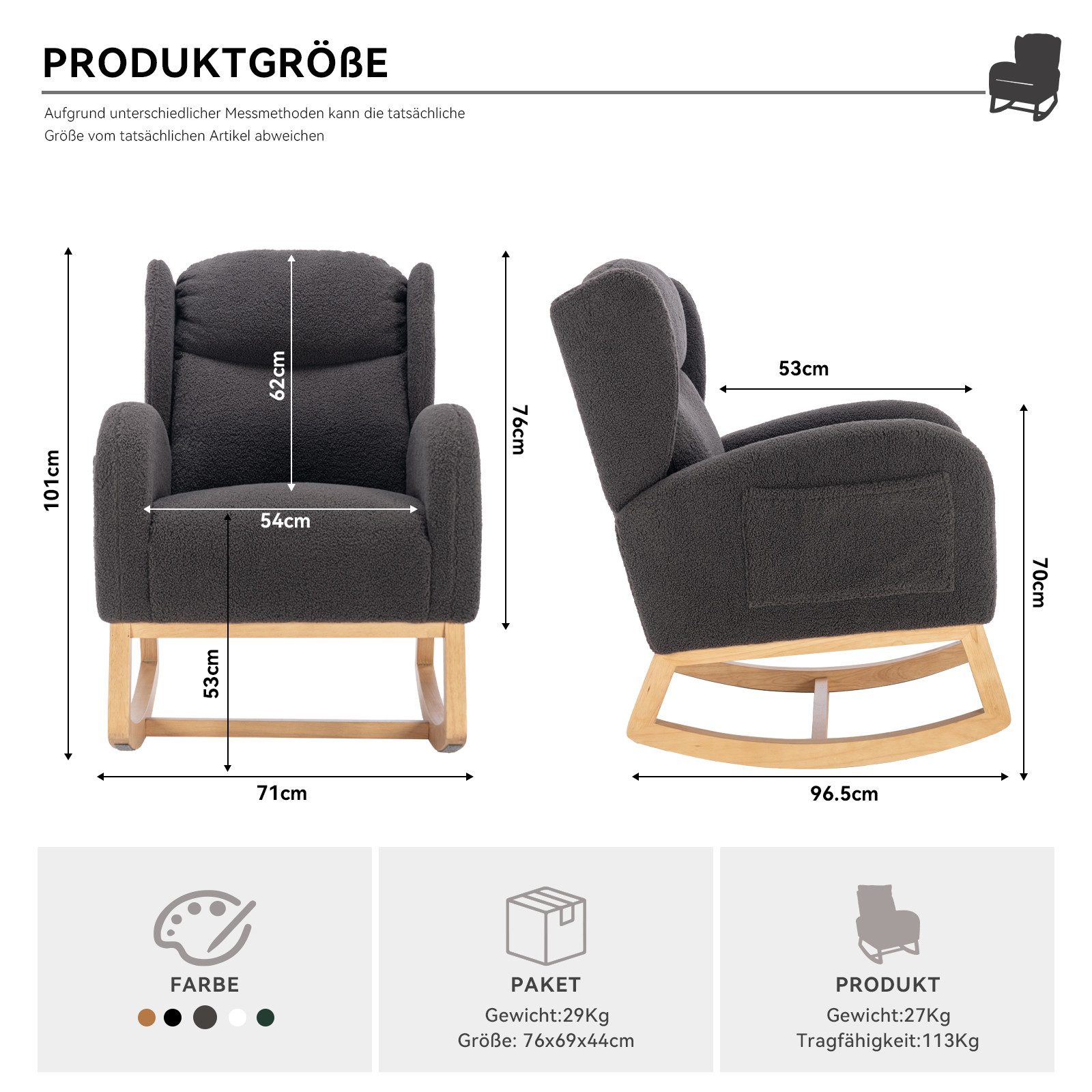 IDEASY Ohrensessel Warmer Schaukelstuhl, Sessel Wohnzimmer, günstig online kaufen