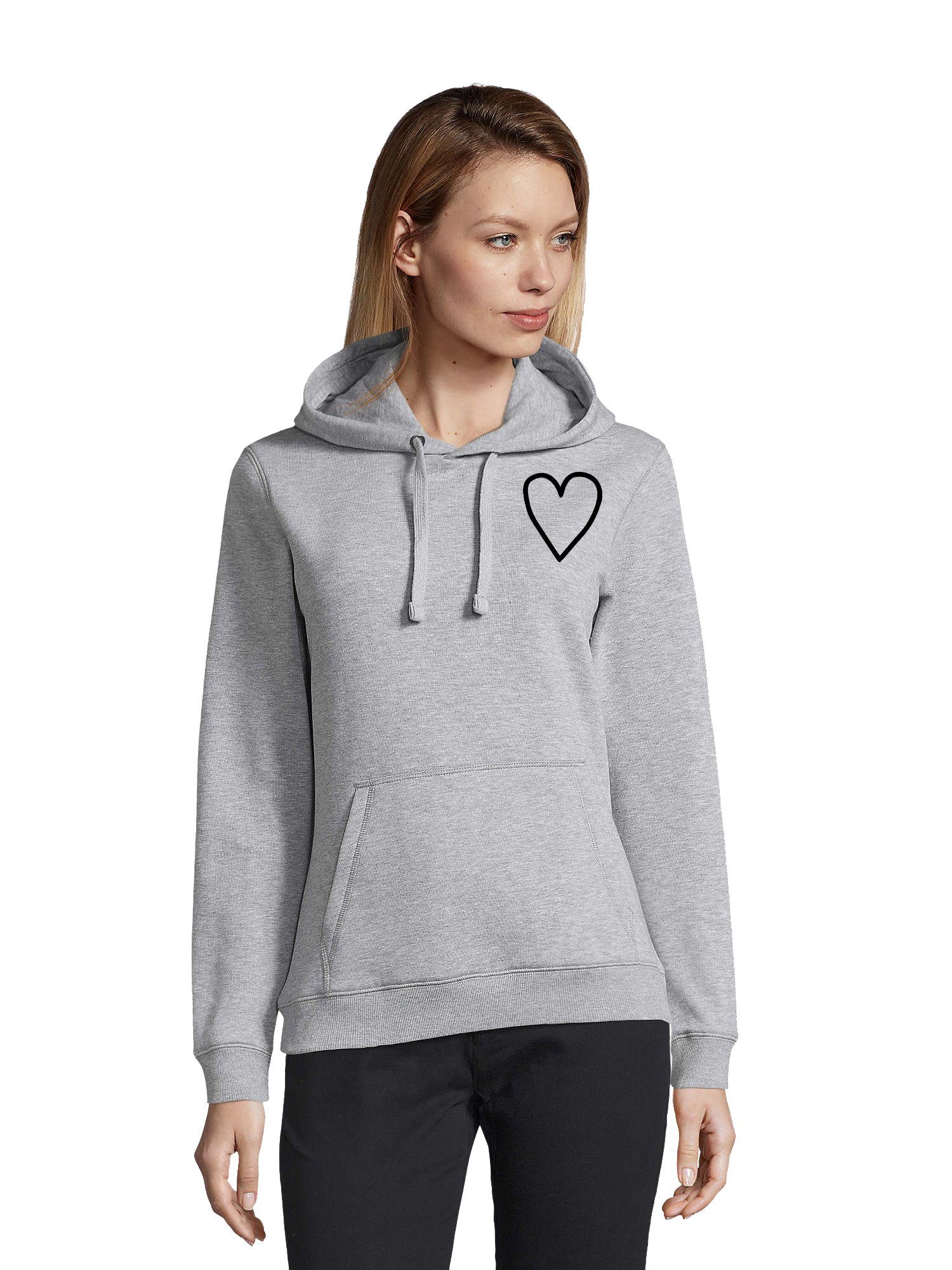 Blondie & Brownie Hoodie Damen Unisex Herzensmensch Lieblingsmensch Bff Friends Pullover mit Kapuze, Kängurutasche