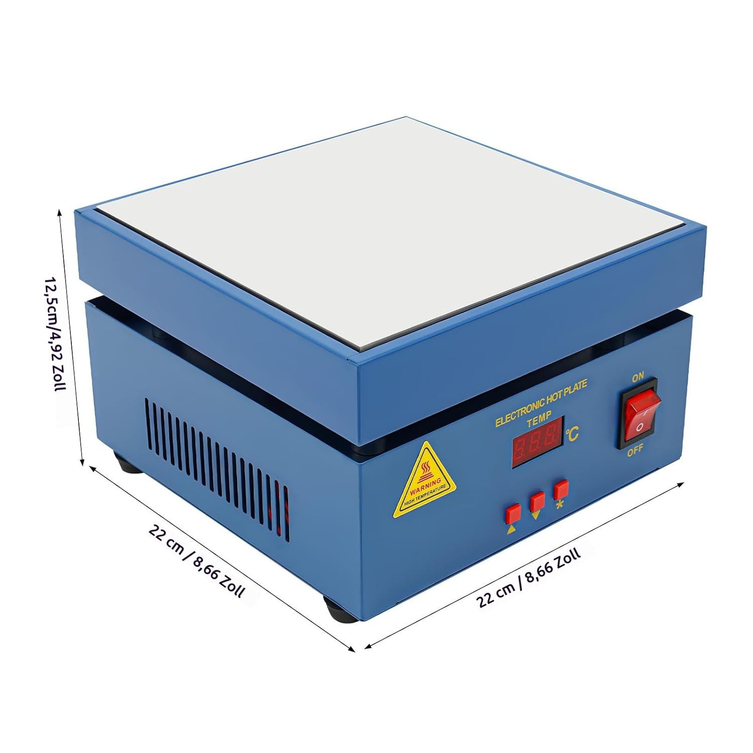 VIVIHEYDAY Lötkolben Elektrische Heizplatte Vorwärmstation 220X220MM Löt-Heizplatte, 800W Digital LCD Elektronische Heizplatte, Vorwärmstation Heizung 50-400℃ Einstellbar