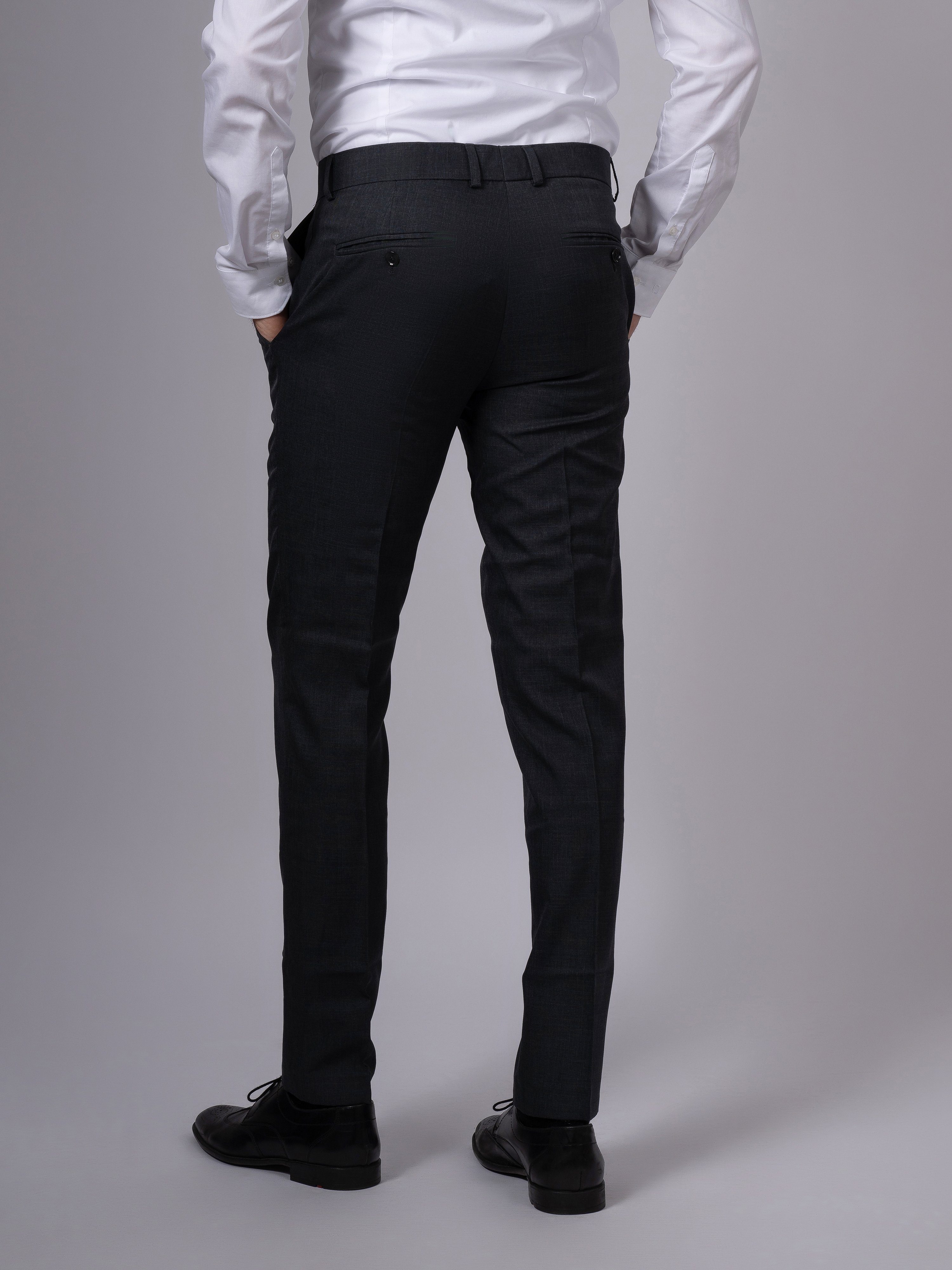 Hirschthal Anzughose Herren und Kurz-, Regular-Fit Anzughose Normalgrößen Lang- in Grau Slim-Fit Business und