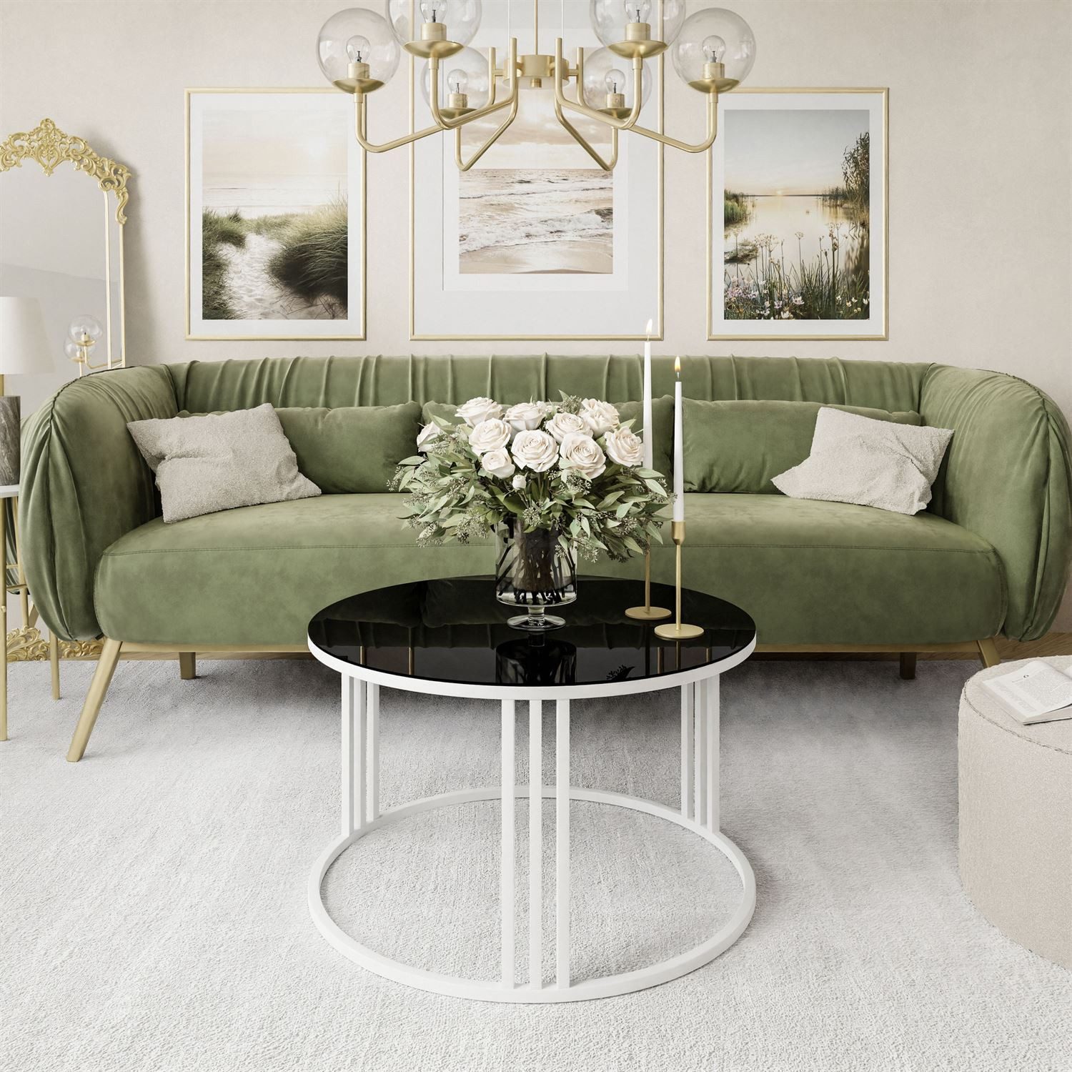 Lookway Couchtisch LORI GLASS, Runder Couchtisch günstig online kaufen