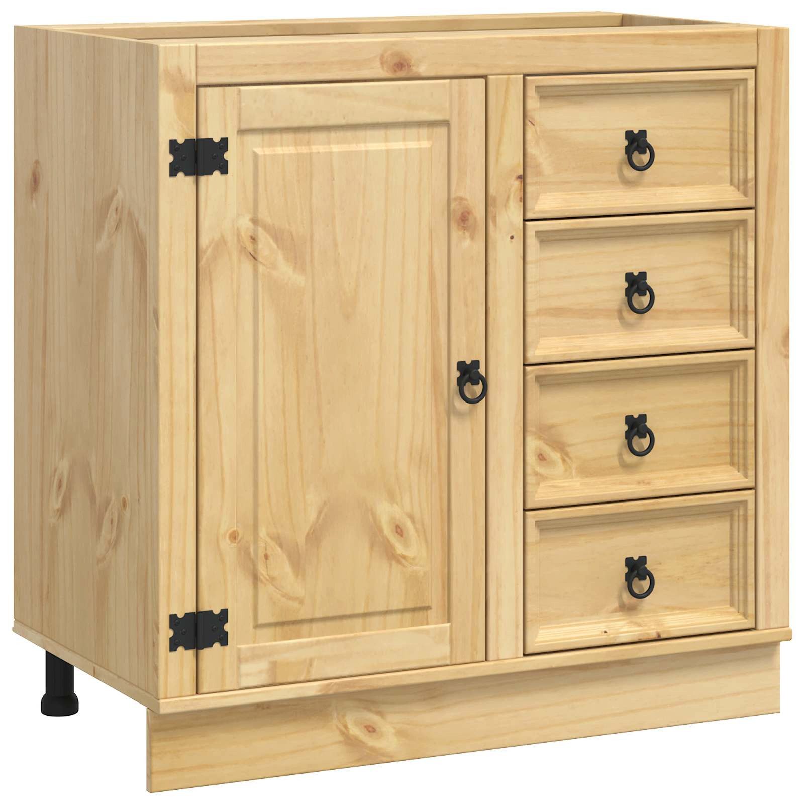 vidaXL Unterschrank 80 x 46 x 81 cm Schrank mit Regal Honig 80x46x815 cm Massives Kiefern