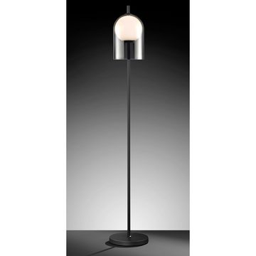 etc-shop Stehlampe, Leuchtmittel nicht inklusive, Stehleuchte schwarz Standlampe Glas Stehlampe Wohnzimmer, Metall
