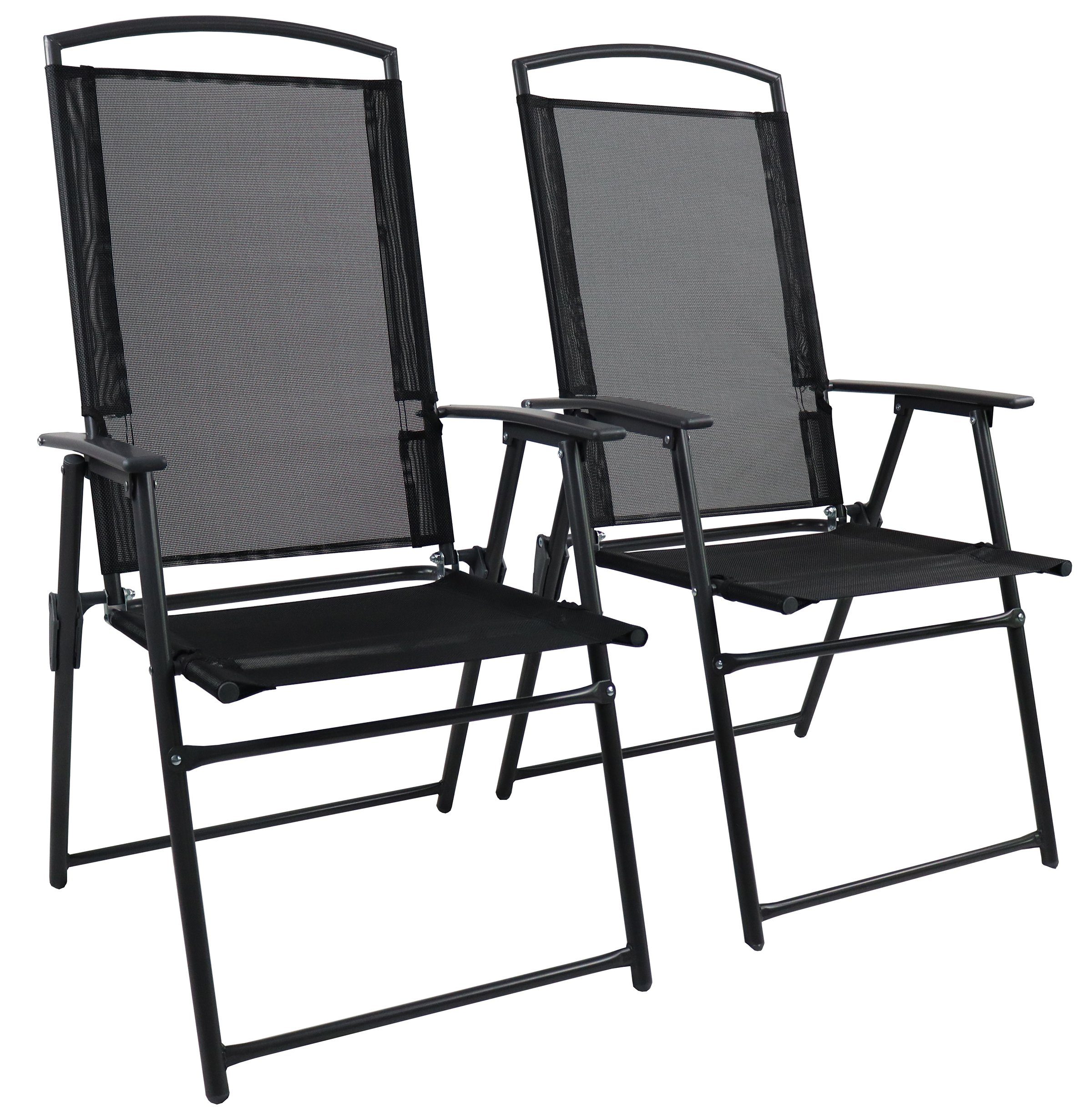 VCM Gartenstuhl Garlos 2er Set B. 61 x T. 56 x H. 105 cm (2 St), Hochlehner klappbar, Campingstuhl, Klappstuhl, für Balkon und Terrasse
