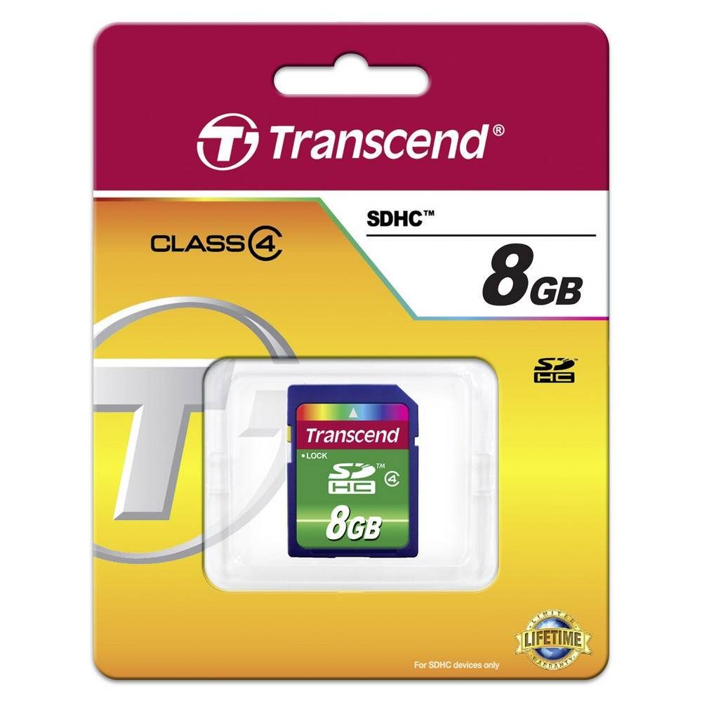 Transcend SDHC Karte 8 GB Class 4 TS8GSDHC4 Speicherkarte
