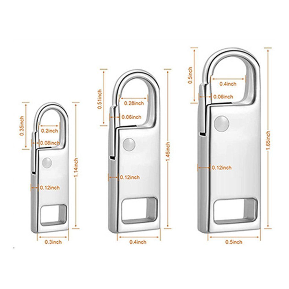 FELIXLEO Reißverschluss Reissverschluss Zipper Pull, Zipper für Reparatur, Metall Ersatzzipper