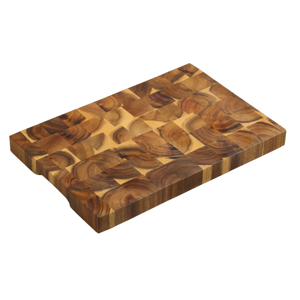 KESPER® Schneidebrett Tranchierbrett, Akazie, Stirnholz, FSC, Akazienholz, (1-St), mit Griffmulden