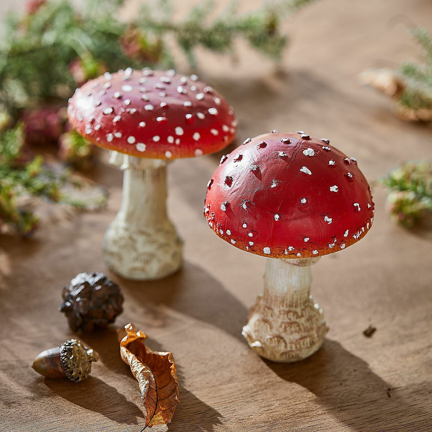 Mirabeau Dekoobjekt Deko-Pilz 2er Set Quintelle rot/weiß