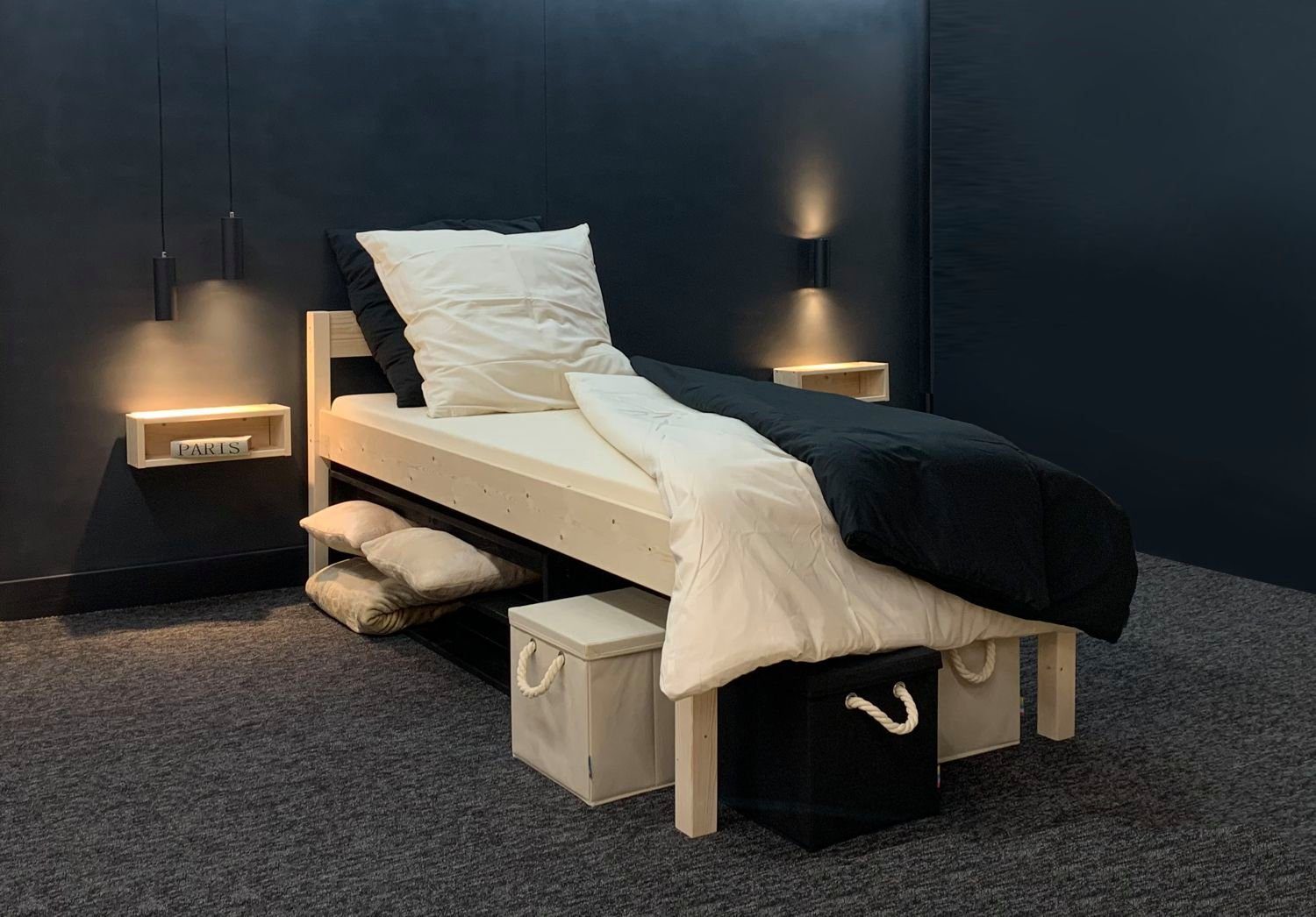 LIEGEWERK Massivholzbett »Seniorenbett erhöhtes Bett Holz mit Kopfteil  Holzbett«