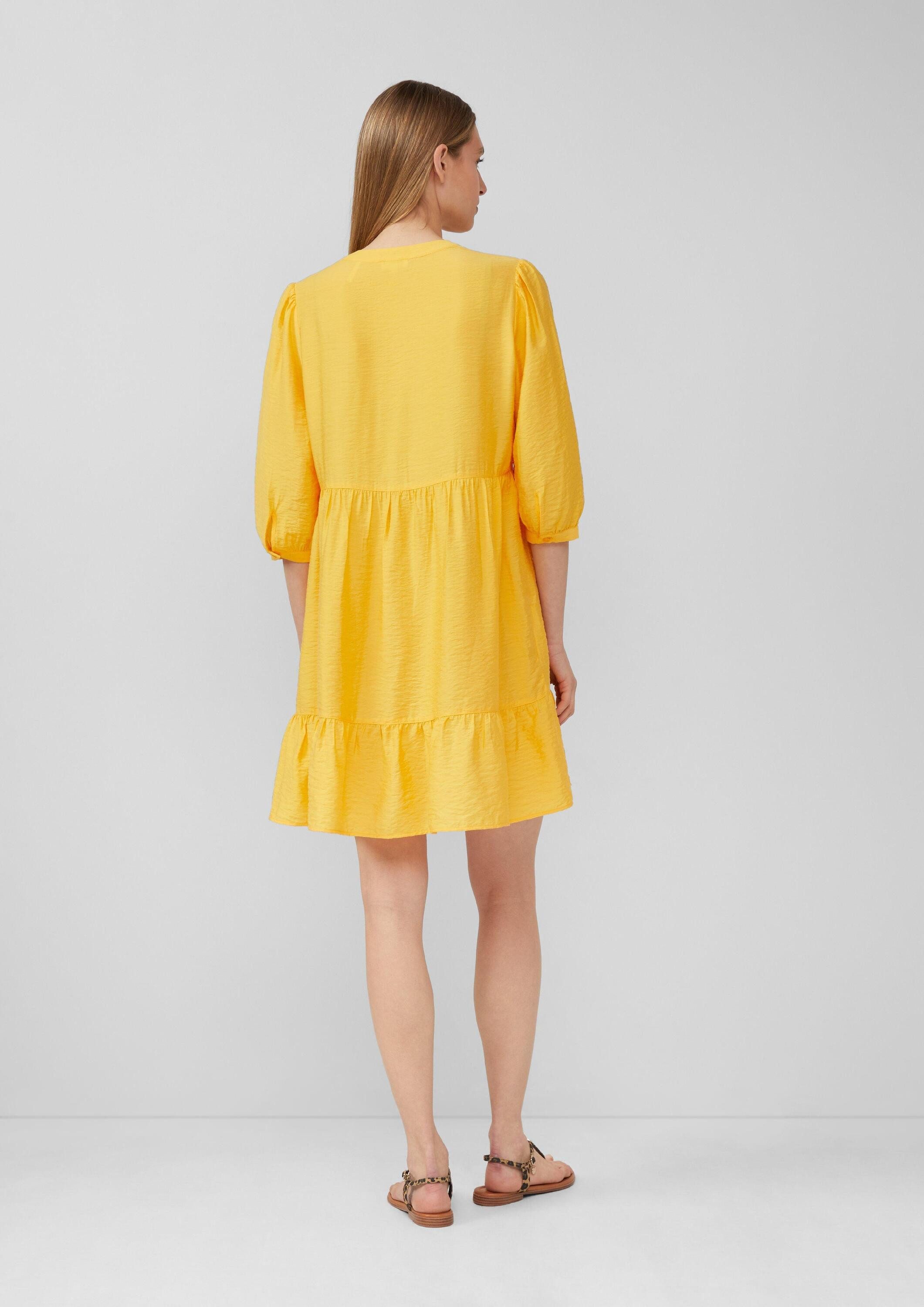 s.Oliver Minikleid Kleid Strukturiertes Kleid aus Viskosemix mit Eingrifftaschen