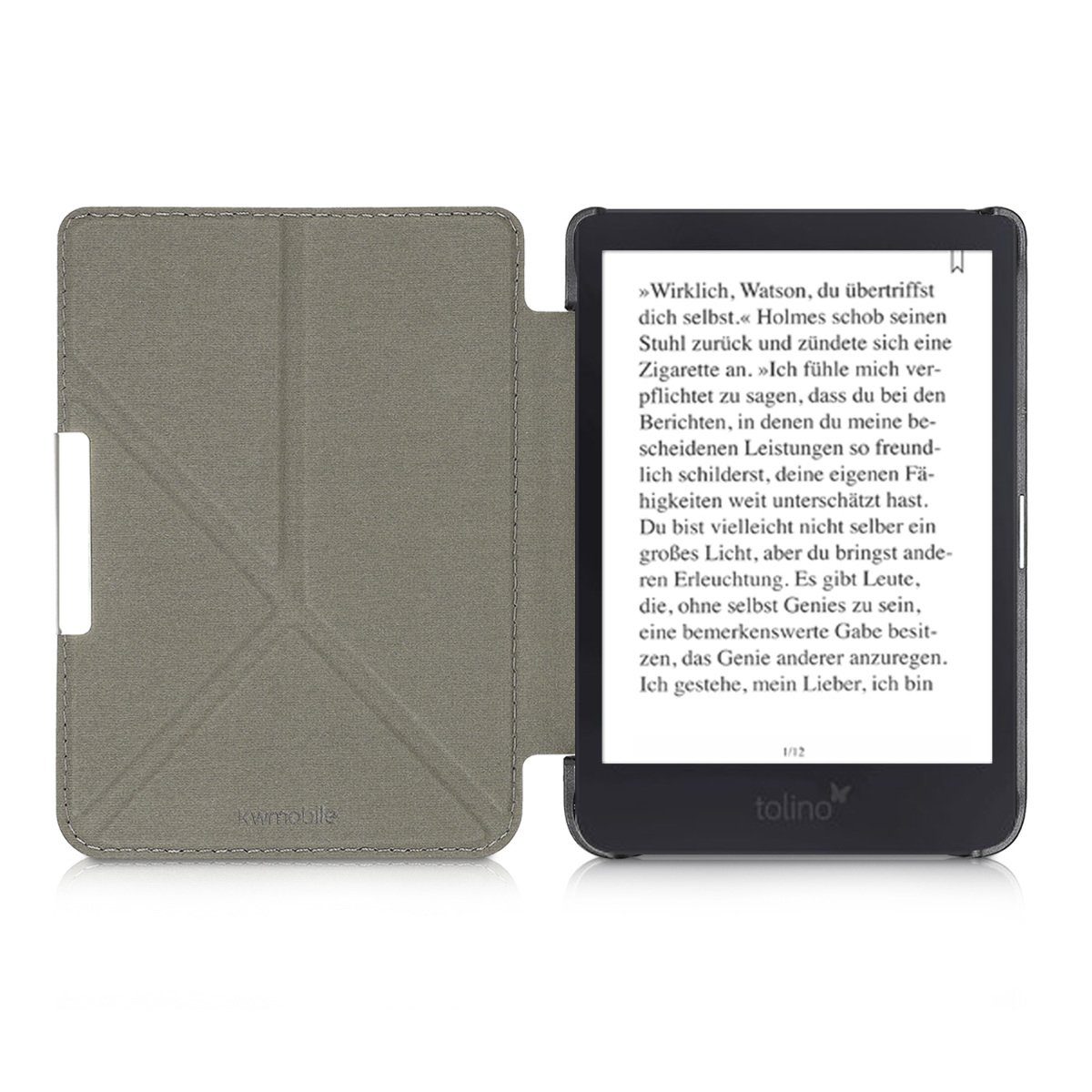 kwmobile E-Reader-Hülle Schutzhülle für Tolino Shine 3 Hülle, Kunstleder Case - eReader Klapphülle mit Auto Sleep Funktion – Bild 4 von 5