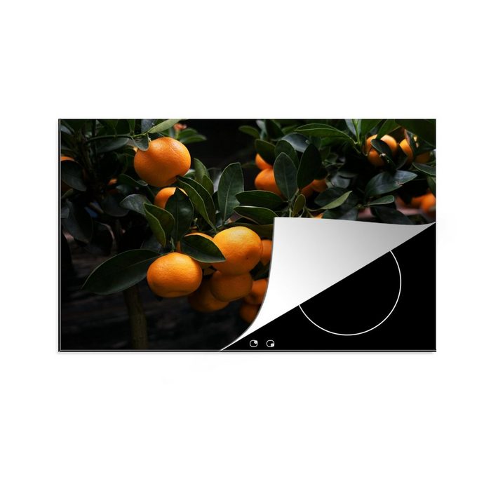 MuchoWow Herdblende-/Abdeckplatte Obst - Orange - Baum Vinyl (1 tlg) induktionskochfeld Schutz für die küche Ceranfeldabdeckung
