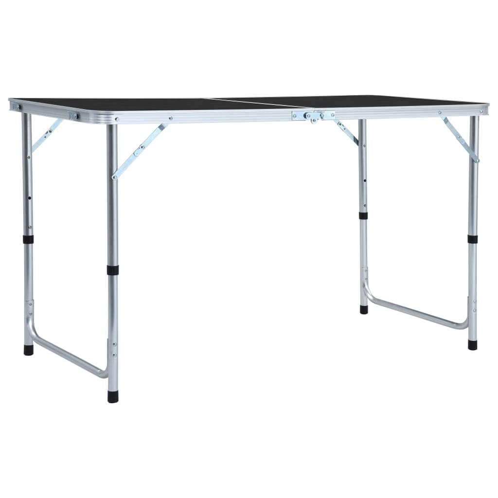 vidaXL Campingstuhl Campingtisch Klappbar Grau Aluminium 120x60 cm (1 St)