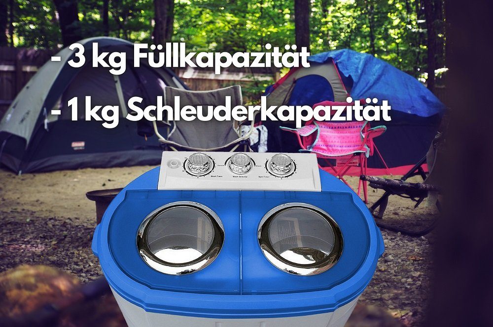 STEINBORG Wäscheschleuder SB-4002, 3 kg, Mini Waschmaschine,Camping,3 KG Kapazität,Schleuderfunktion,2 Kammern