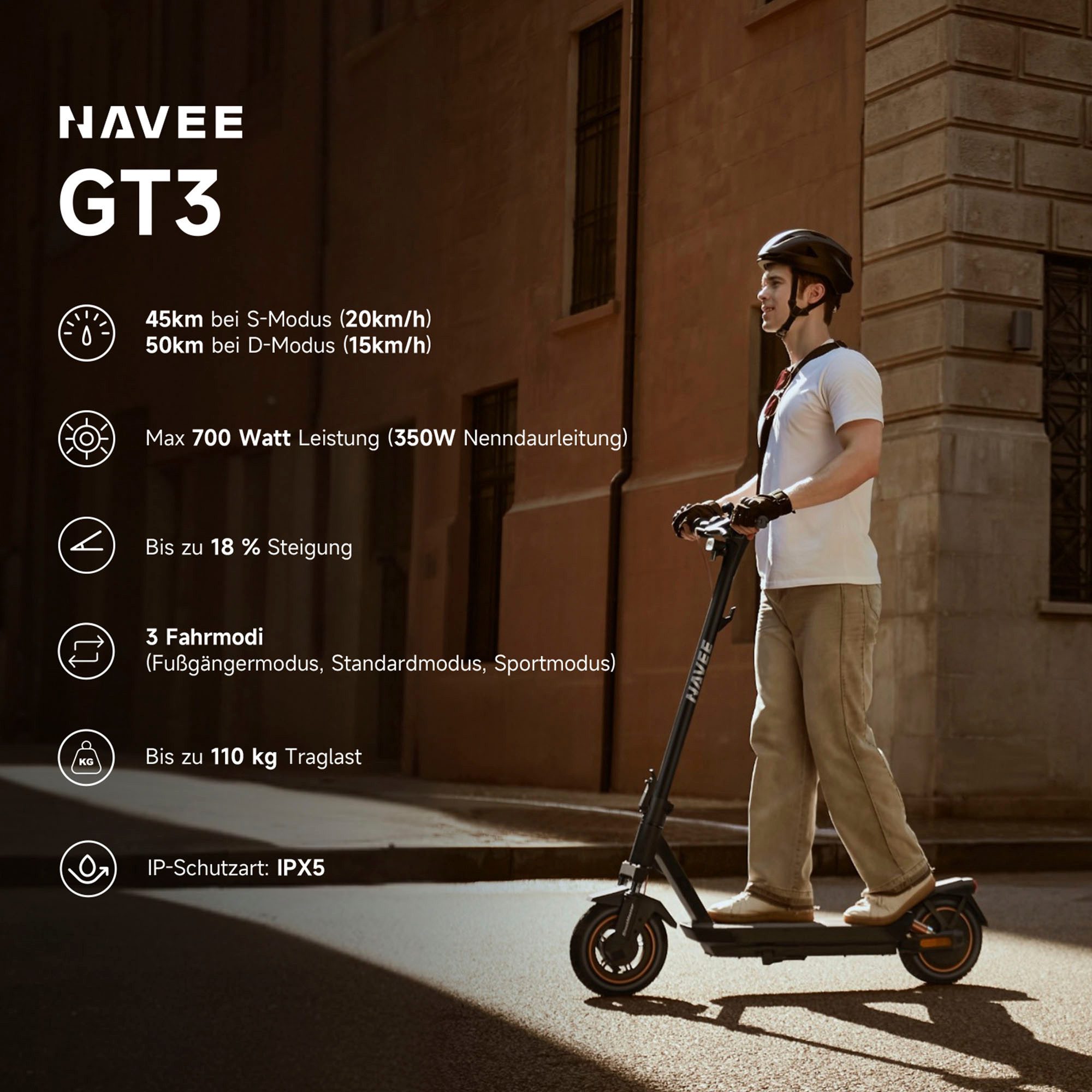 NAVEE E-Scooter GT3 Electric Scooter (DE Version), 350 W, 20 km/h, (Packung)