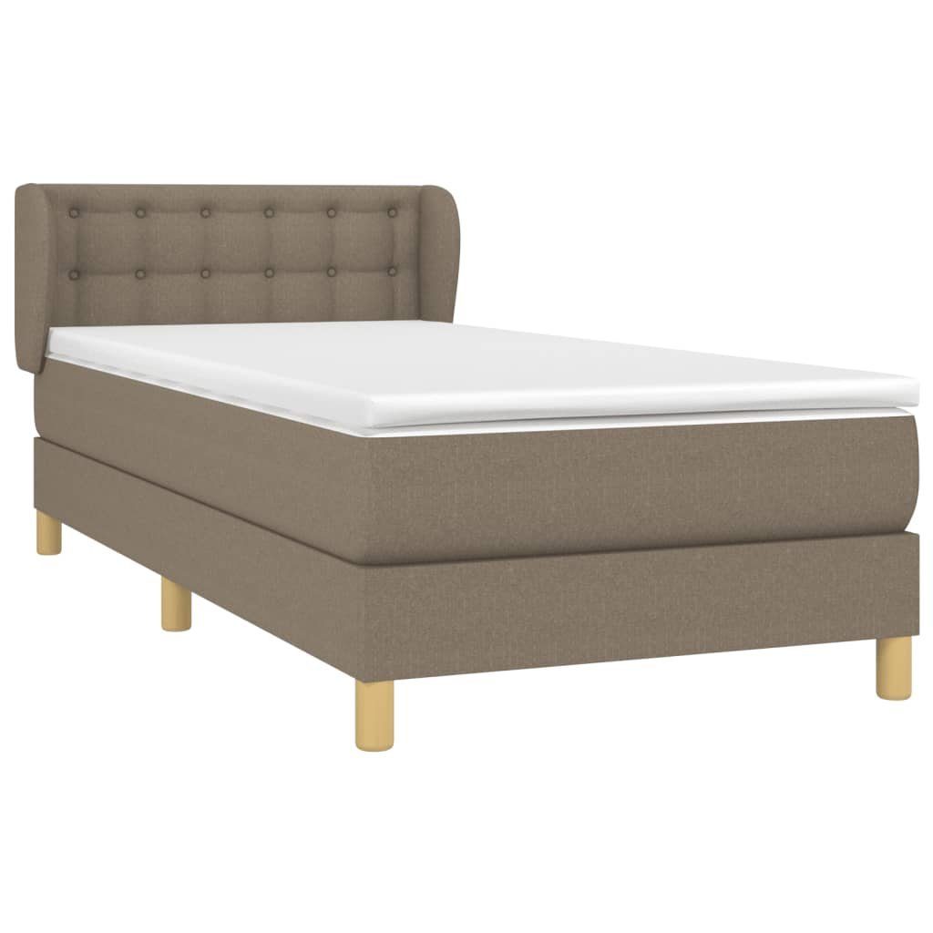 vidaXL Boxspringbett 90 x 200 cm Boxspringbett mit Matratze Taupe 90x200 cm Stoff Bett Bett