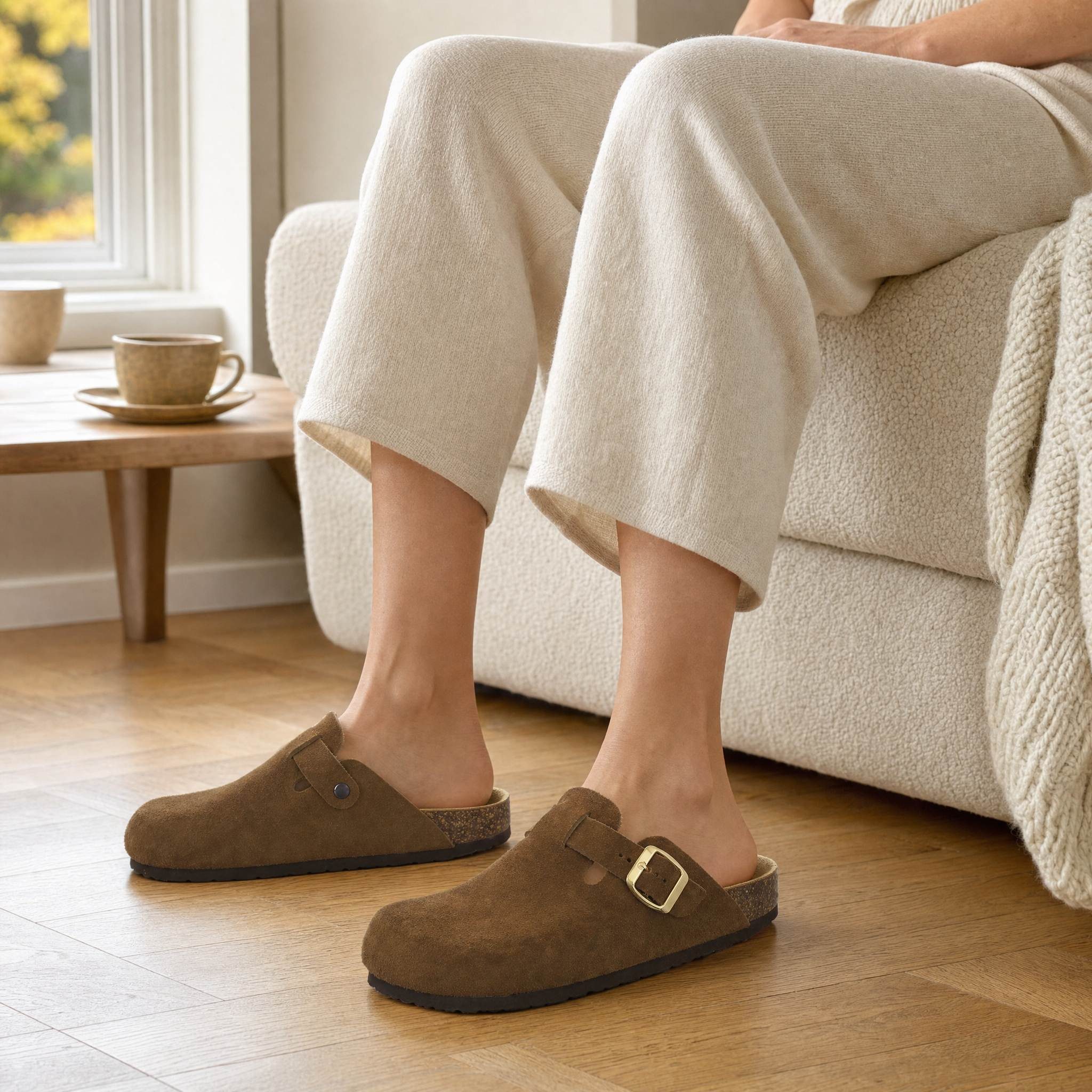AFS-Schuhe Damen Clog aus Veloursleder mit Fußbett, Made in Germany – Bild 2 von 5