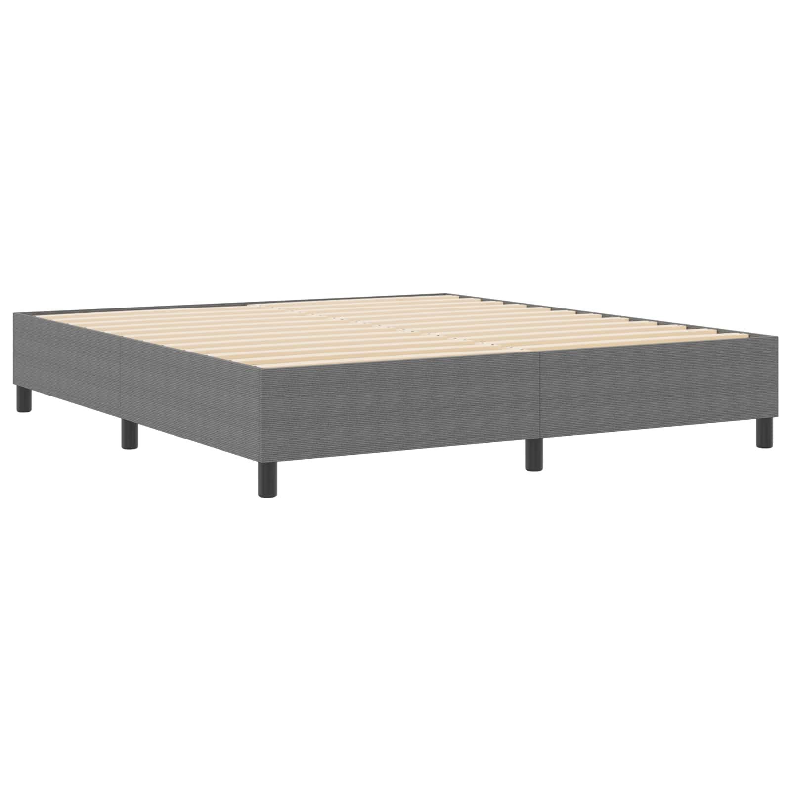 vidaXL Bett Plattformbettgestell Hellgrau 180 x 200 cm Cordstoff (1-tlg)
