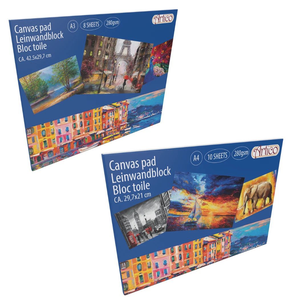 EDCO Zeichenpapier Leinwandblock A4/A3 280g/m² Canvas Malblock Zeichenpapier, 280 g/m²; Canvas-/Leinenstruktur