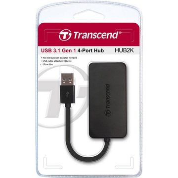 Transcend USB-Verteiler Transcend TS-HUB2K USB 3.2 Gen 1-Hub (USB 3.0) Schwarz