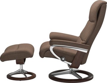 Stressless® Relaxsessel View (Set, Relaxsessel mit Hocker), mit Signature Base, Größe M,Gestell Braun