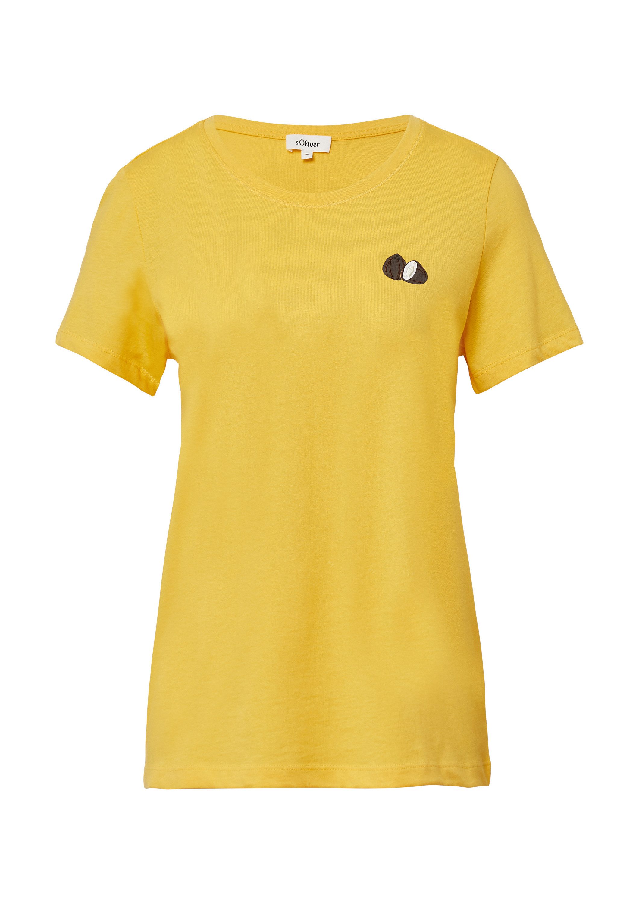 s.Oliver Kurzarmshirt T-Shirt Jersey-T-Shirt mit Stickerei günstig online kaufen