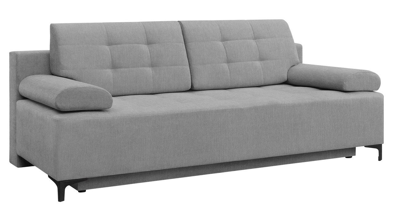 MIRJAN24 Schlafsofa Fabio, mit Bettkasten und Schlaffunktion, Füße aus Metall, Kissen mit Reißverschluss