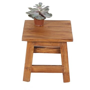 Casa Moro Hocker Fußhocker Aurora Vintage Hocker Sitzhocker Schemel klein (Vintage Holzhocker massiv), aus recyceltem Teak Holz gefertigt