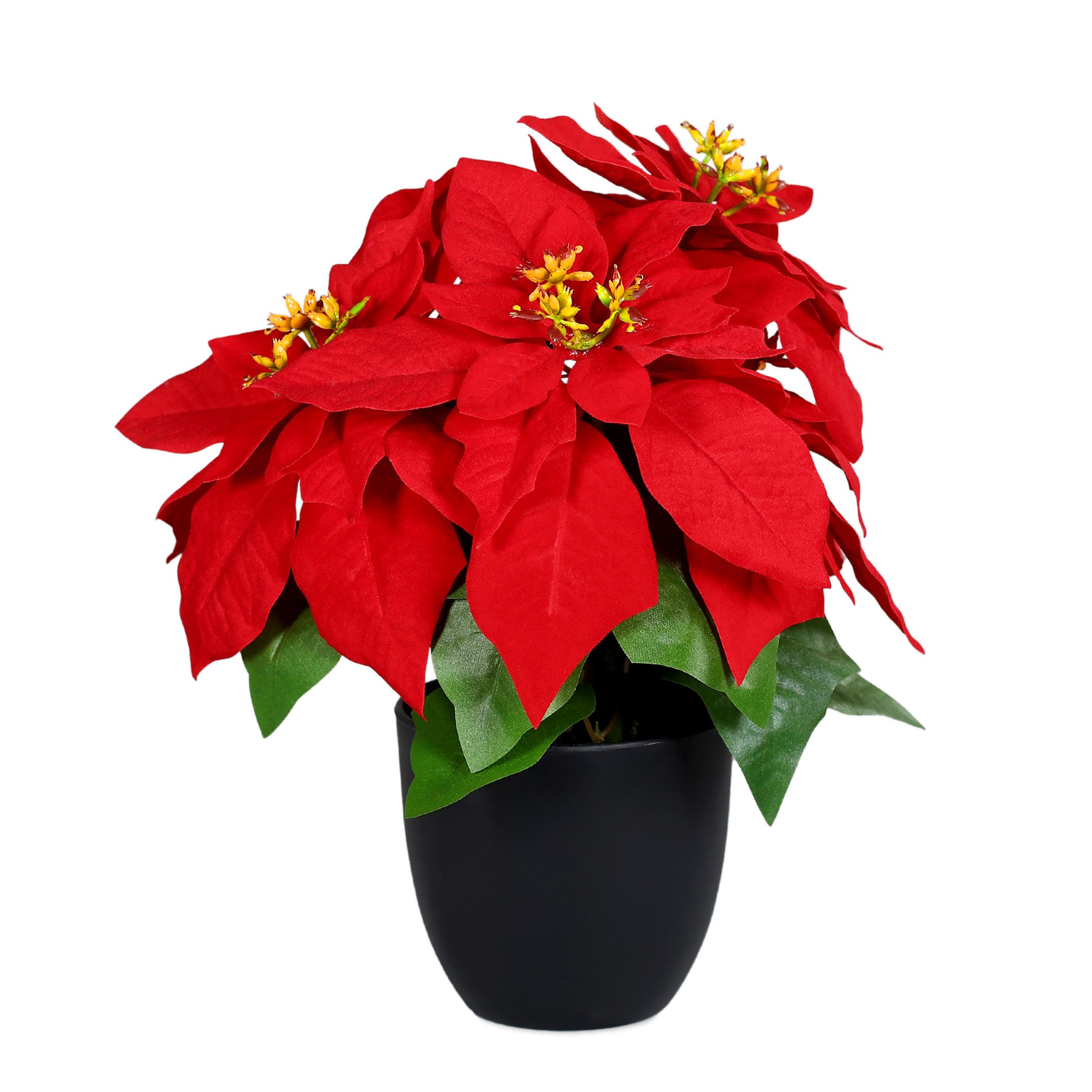 Winterliche Kunstpflanze Poinsettia, Spetebo, Höhe 35 cm, Poinsettia in naturgetreuer Nachbildung